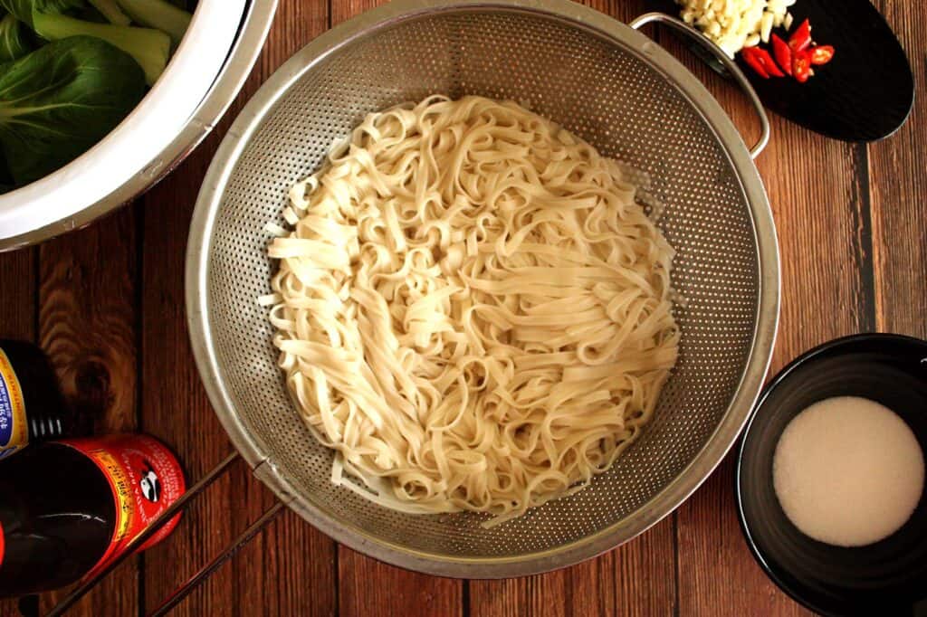 Strained noodles