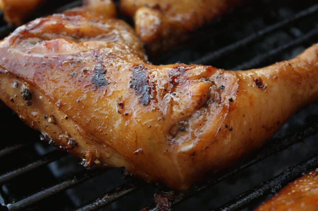 Chicken legs ready on grill