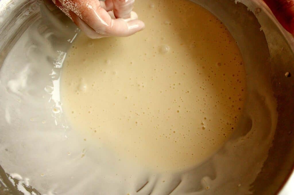 rice flour pancakes batter ready