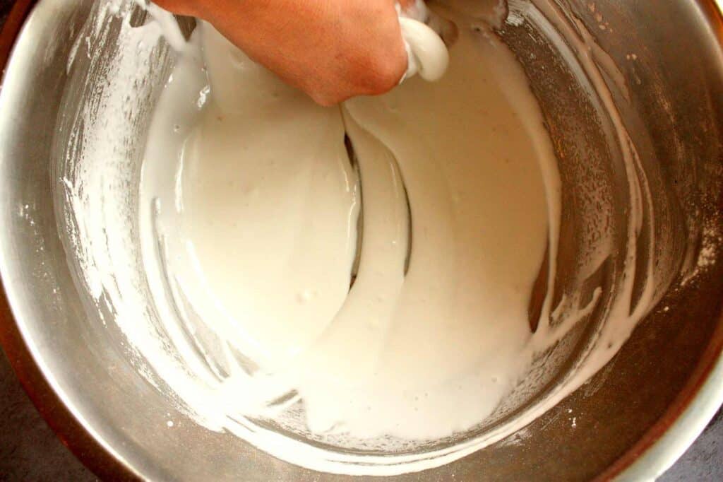 rice flour pancakes mixing batter