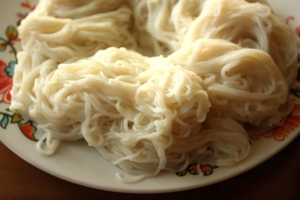 Khmer noodles ready for nom banh chok
